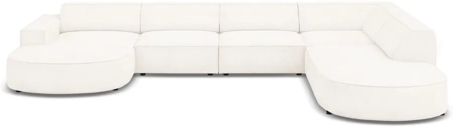 Colțar bej cu tapițerie bouclé (pe partea dreaptă) Jodie – Micadoni Home