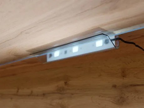 Dulap TV Dlana 180 MDF (Negru grafit + Negru) (cu iluminat LED alb). 1106209