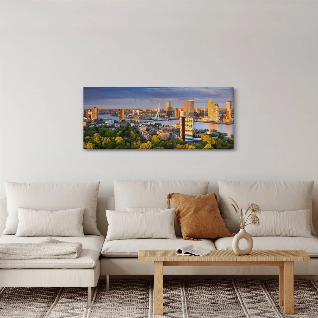 Tablou - Panorama Rotterdamului, Țările de Jos (120x50 cm)