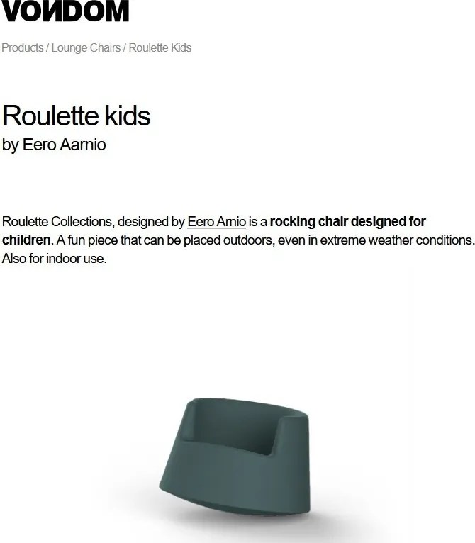 Fotoliu lounge design modern, exterior, interior, ROULETTE KIDS 61005 Vondom