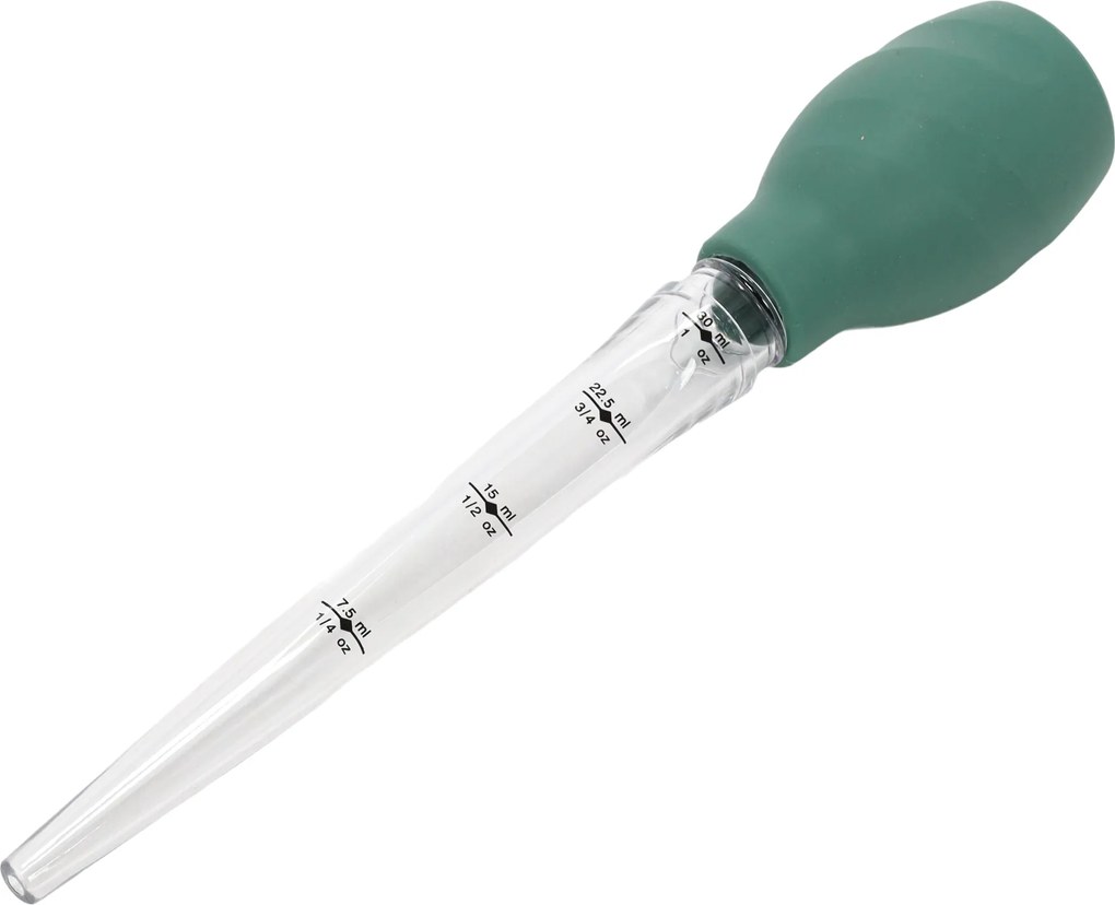 Pipetă din sticlă pentru carne cu mâner din silicon