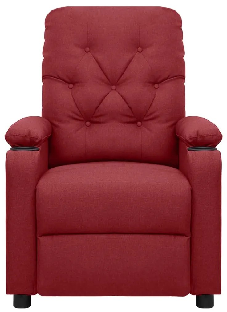 339115 vidaXL Fotoliu de masaj, roșu vin, material textil