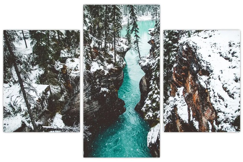 Tablou - râul de munte iarna (90x60 cm)