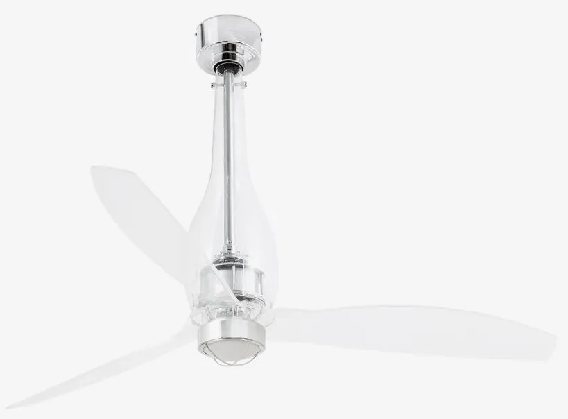 Lustra cu Ventilator si telecomanda ETERFAN M LED transparent
