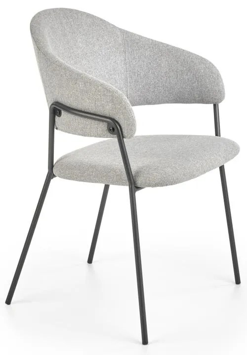 Scaun de bucaterie Derrick, gri/negru