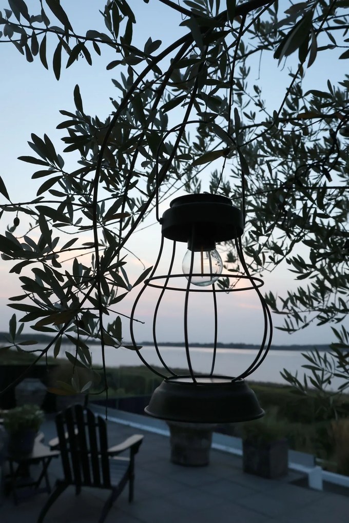 Felinar solar, exterior, din metal, LED, 2W, E27