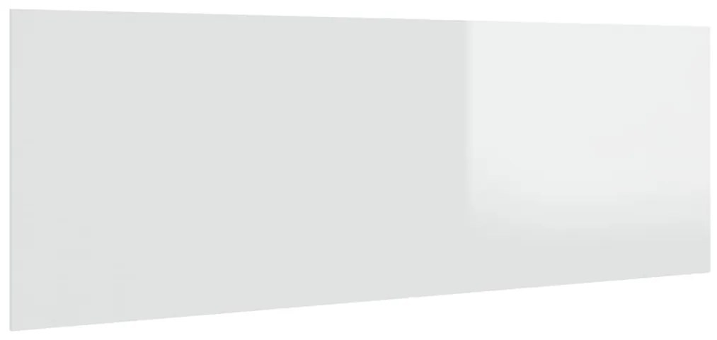 Tablie pat perete,alb extralucios,240x1,5x80 cm,lemn prelucrat 1, Alb foarte lucios