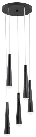 Lustră pe cablu HOLLYWOOD 5xE14/7W/230V neagră Argon 2103
