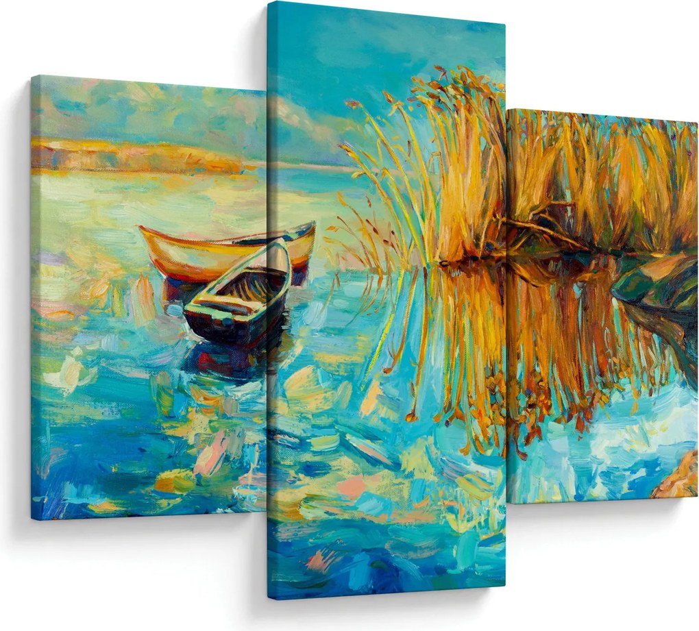 Tablou - Lacul cu bărci (90x60 cm)