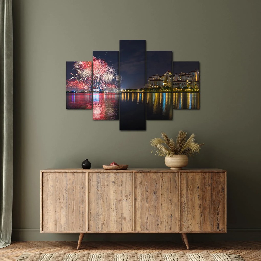 Tablou cu artificii in Singapur (150x105 cm)