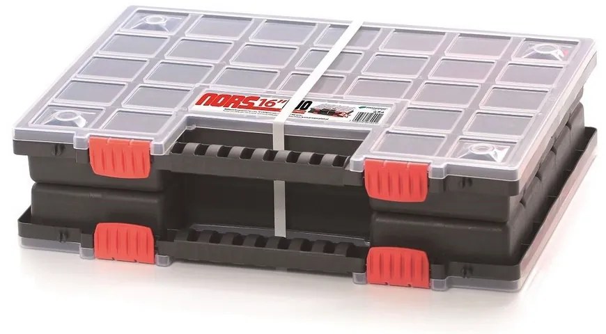 Organizator cu două case 39,9 x 30,3 x 10 cm, separatoare, gri