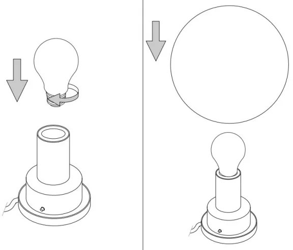 Ideal Lux - Sticlă de schimb universală MAPA pentru dulie E27, Ø 20 cm, albă