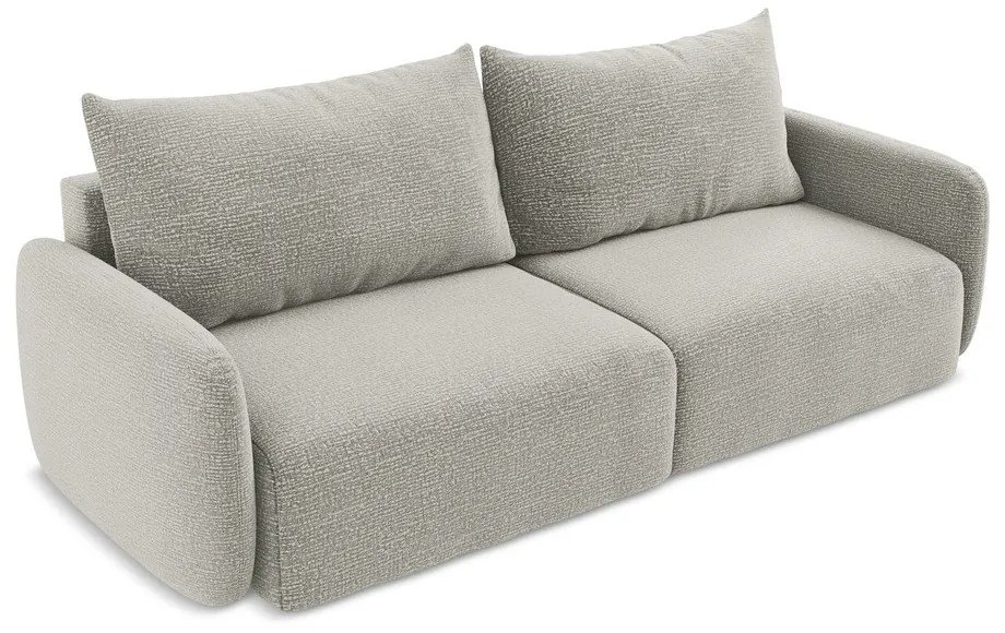 Canapea gri deschis extensibilă/cu spațiu de depozitare 238 cm Kalena – Makamii