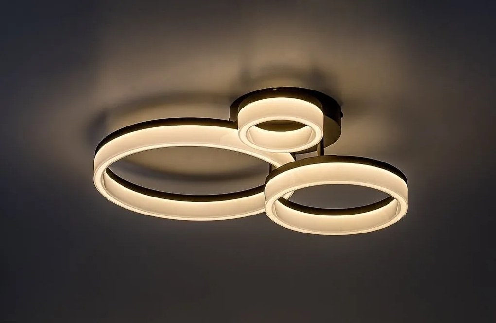 Plafoniera LED design geometric circular Amilia negru