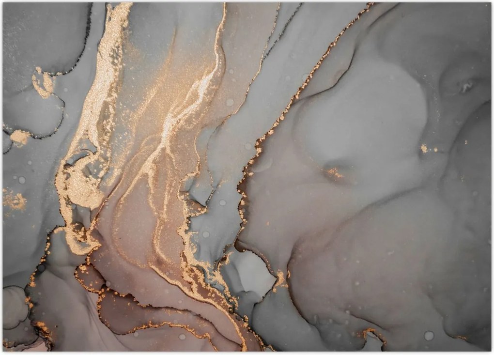 Tablou - Marmură gri-auriu (70x50 cm)