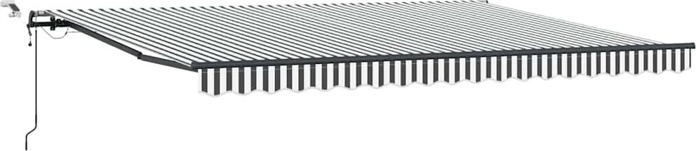 vidaXL Copertină retractabilă automat cu LED, antracit/alb, 450x300 cm