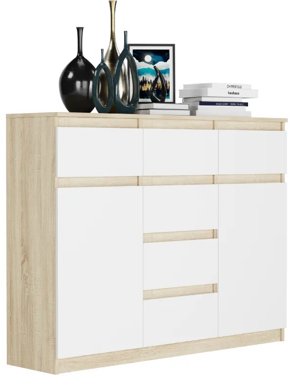 Comoda de design S-62D cu linii curate - diverse finisaje colorate antracit