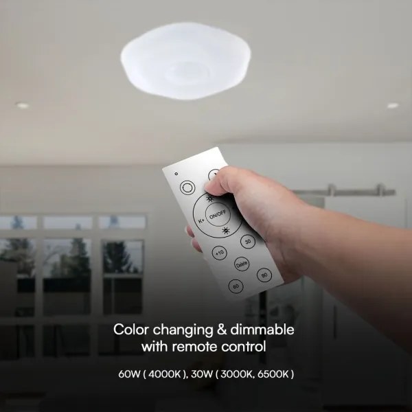 Plafonieră LED dimabilă LED/60W/230V 3000-6500K 50 cm alb + telecomandă
