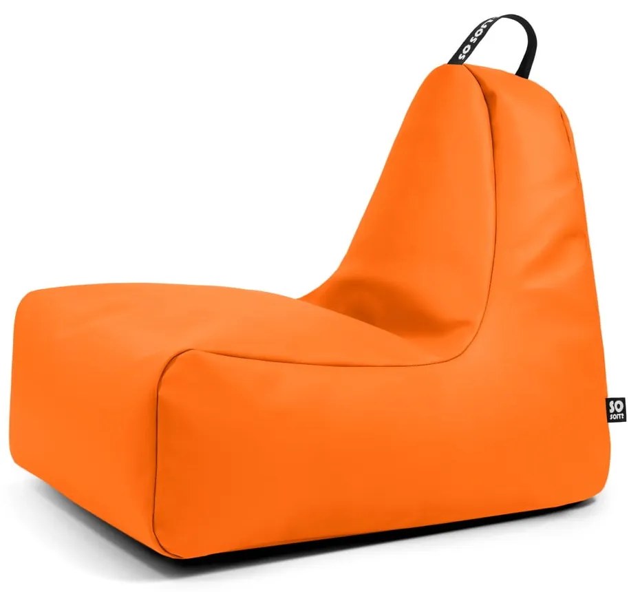 Fotoliu bean bag portocaliu cu tapițerie din imitație de piele Chill XL – So Soft?