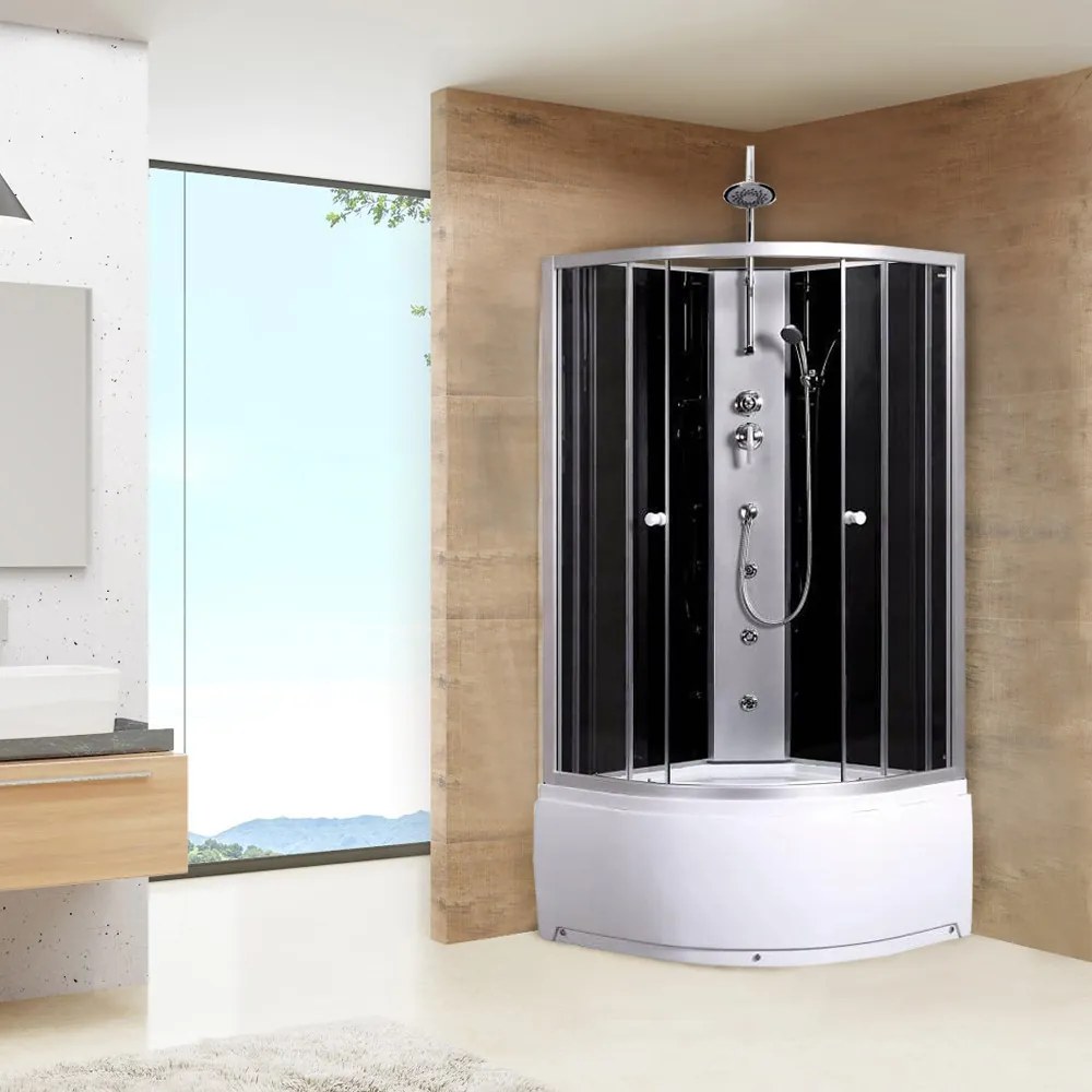 Cabină de duș cu hidromasaj Karolina 80 cu tavă adâncă