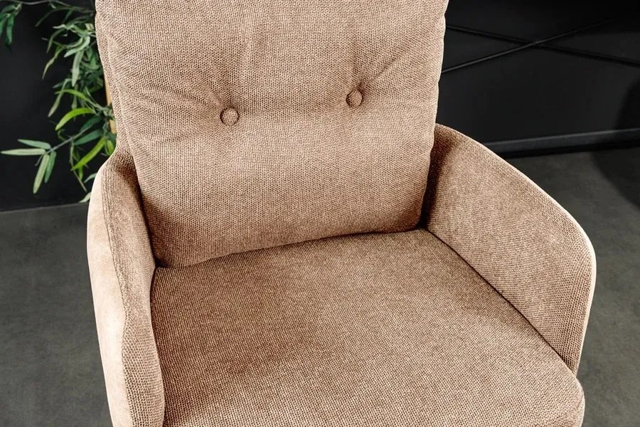 Scaun de bar pivotant BIG GEORGE sampanie bej