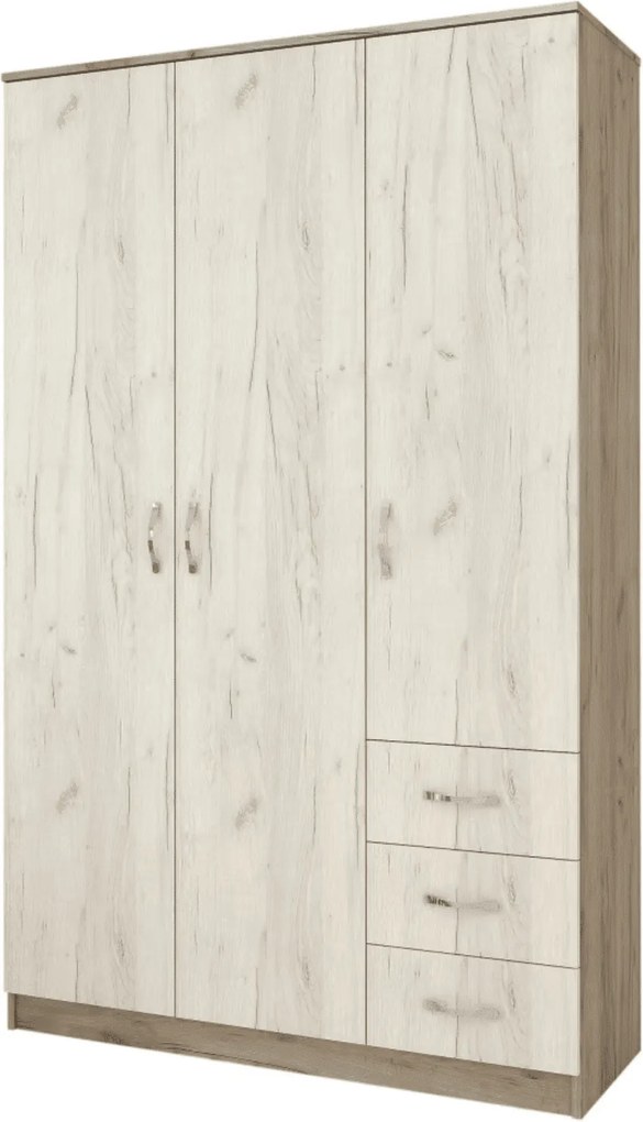 Dulap Vega, 3 usi/3 sertare, Stejar K01/Stejar K02