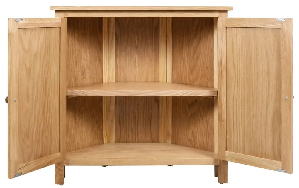 Dulap de colt, 80 x 33,5 x 78 cm, lemn masiv de stejar 1, Maro, 1