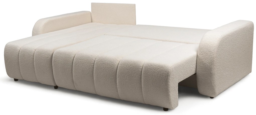 Colțar extensibil Lapios stânga cu funcție de dormit – tapițerie boucle crem Lambi 8