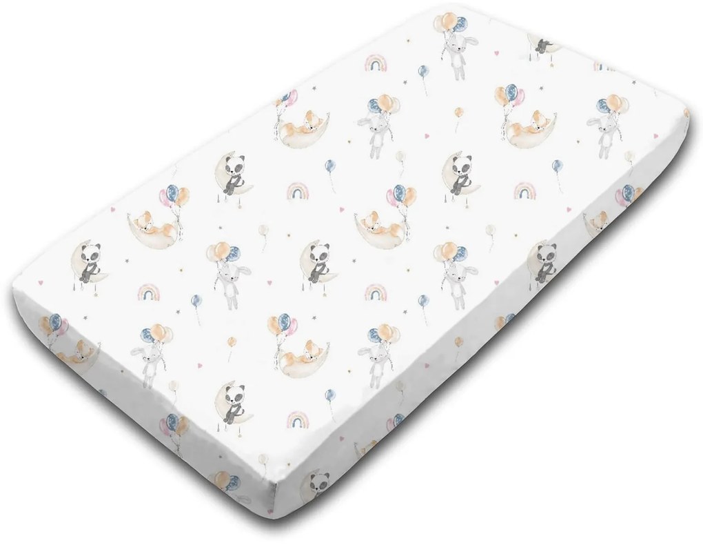 Cearceaf din bumbac cu elastic roata pentru patut 120x60 cm Kidizi Sweet Dreams