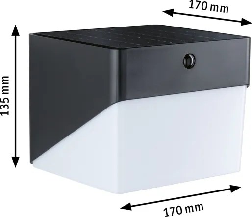 Paulmann 95746 - LED/2,3W IP44 Lumină solară de perete cu senzor EILEEN 3,7/230V