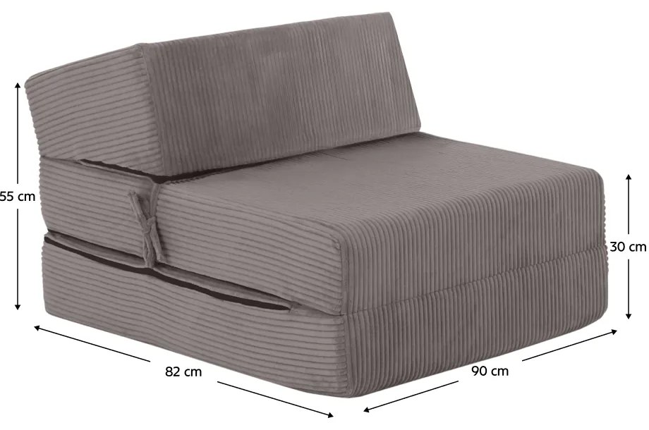 Scaun pliant/saltea MALEN, gri