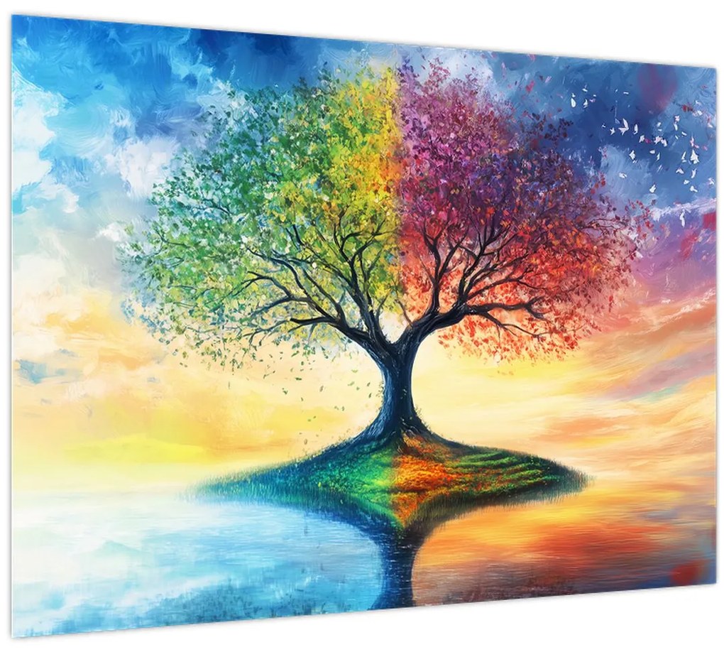 Tablou – Arbore pictat al anotimpurilor (70x50 cm)