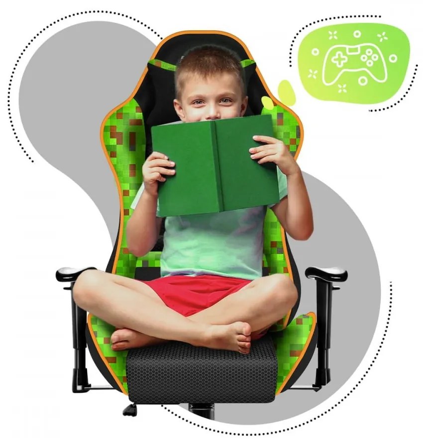 Scaun de gaming MINECRAFT confortabil pentru copii