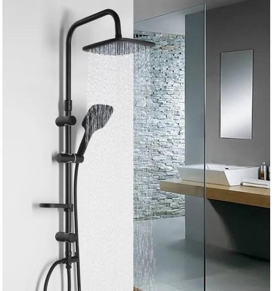 Set de duș Aqualine KERA negru mat