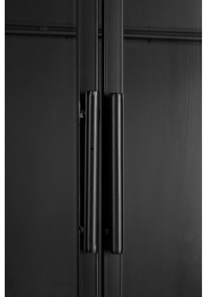 Vitrină neagră din metal 70x170x35 cm Rob – White Label