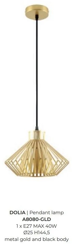 Pendul, Lustra suspendata design industrial DOLIA auriu
