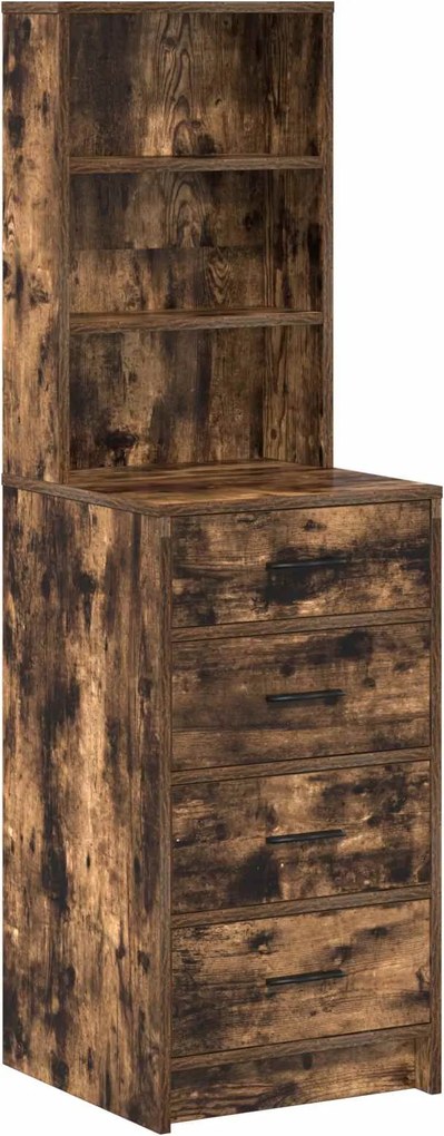 vidaXL Bufet cu sertar Stejar afumat 40 x 41 x 135 cm Lemn compozit