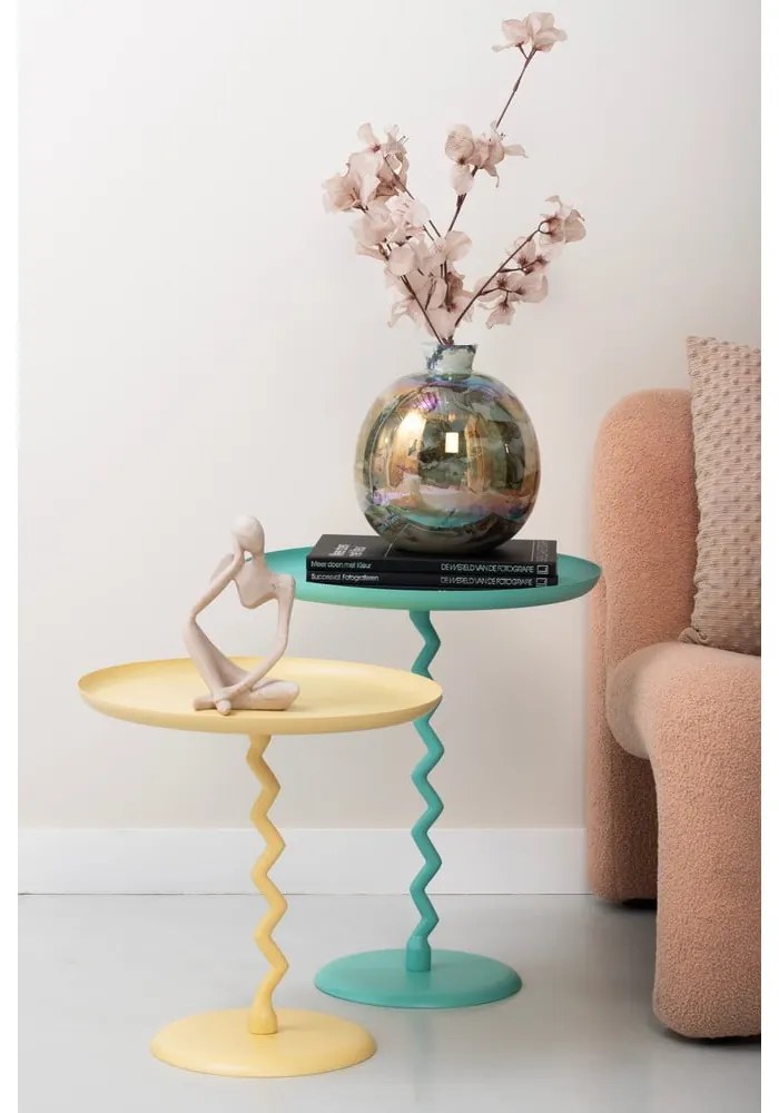 Măsuță auxiliară rotundă din metal ø 40 cm Zig Zag – Leitmotiv