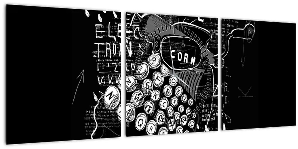 Tablou - Desen în stilul lui Banksy (cu ceas) (90x30 cm)