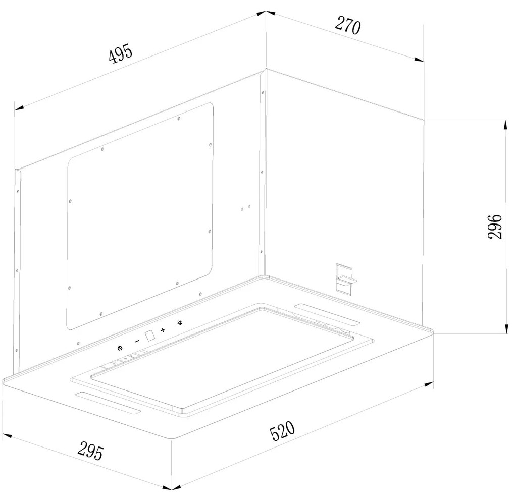 Hektor Eco, hota incorporabila, 52 cm, 566 m³ / h, panoul de control tactil, sticla, alba