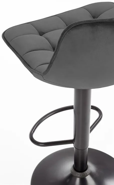 Scaun de bar H95 velvet gri
