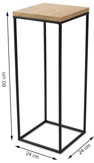 Suport flori BASICLOFT 60x24 negru/maro