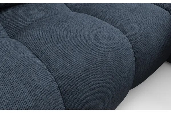 Colțar extensibil tapițat ALMADA, în formă de L, cu spațiu de depozitare, versiune dreaptă, albastru