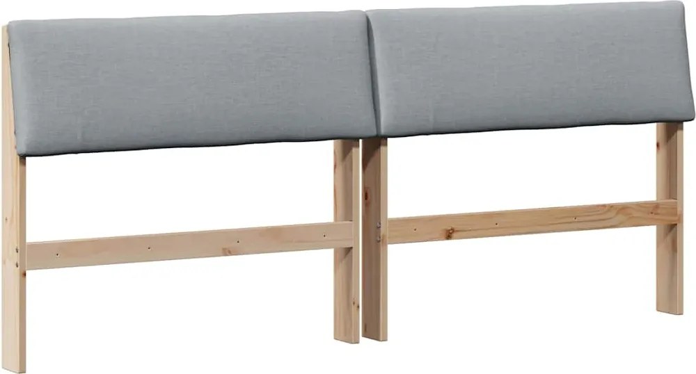 vidaXL Tăblie tapițată Gri deschis 180 cm Lemn de pin masiv