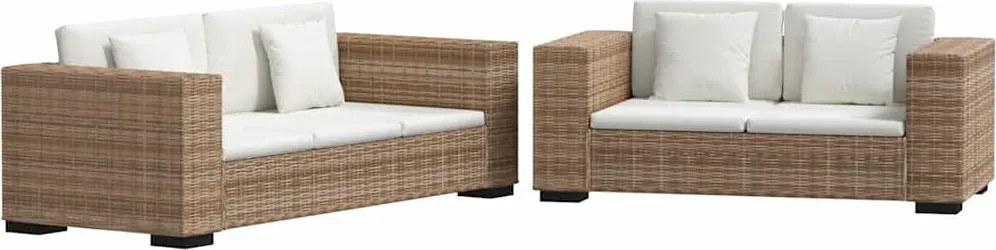 vidaXL Set canapele de 2 și 3 locuri din poliratan