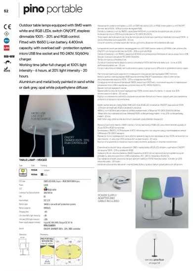 Lampă LED RGB dimabilă de masă de exterior Redo 90166 PINO LED/2,6W/230V IP44