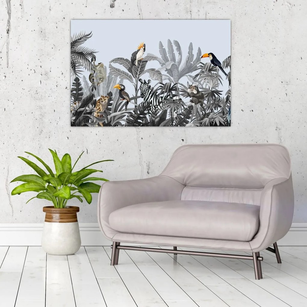 Tablou - Jungla ilustrată (90x60 cm)