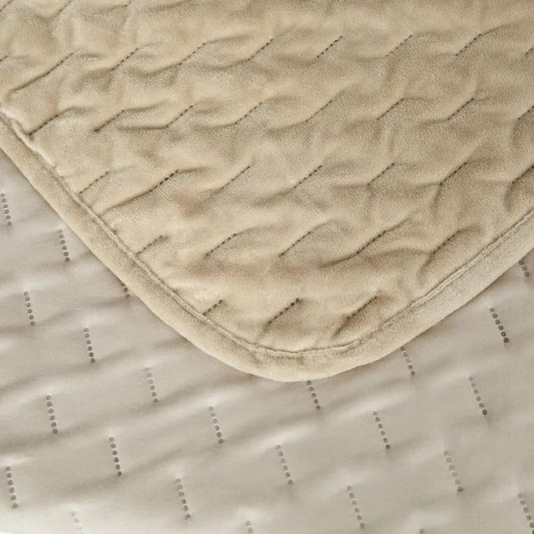Cuvertura de pat din catifea ASTRALIA, bej Dimensiune: 170 x 210 cm