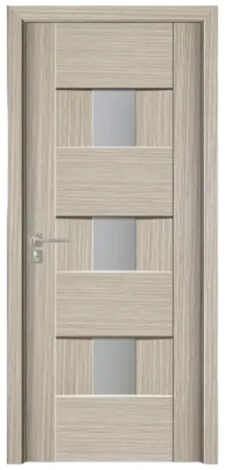 Usa Interior din MDF Novo Doors ND06 LUX PREMIUM, Cadru din Lemn Masiv, KIT COMPLET, Toc Reglabil de 10 CM INCLUS, Plinta pe Ambele Parti (Culoare:
