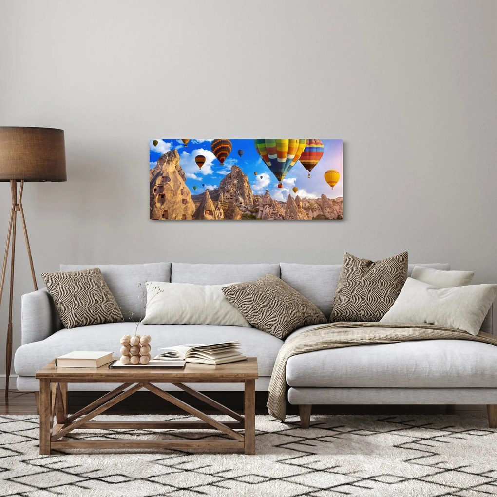Tablou - Baloane cu aer cald, Cappadocia, Turcia. (120x50 cm)